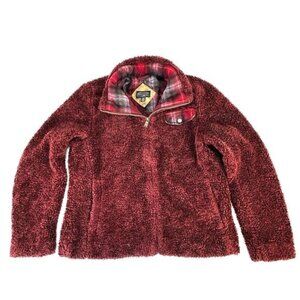 Pendleton Red Sherpa Jacket Plaid Lining outdoor hiking casual full zipper front